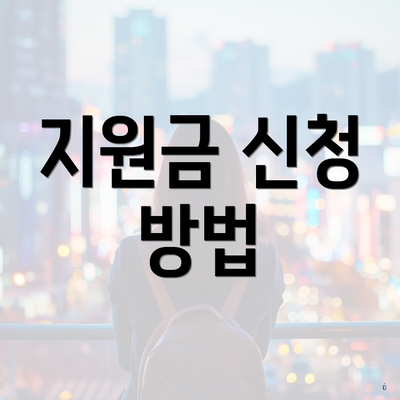 지원금 신청 방법