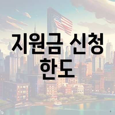 지원금 신청 한도