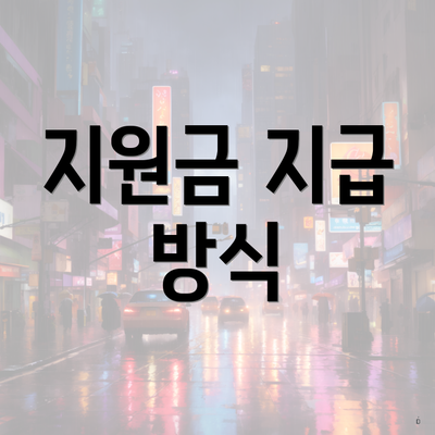 지원금 지급 방식