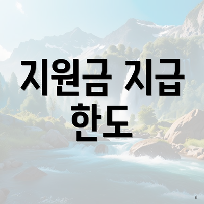 지원금 지급 한도