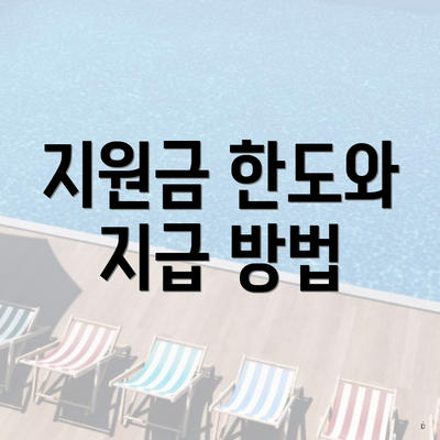 지원금 한도와 지급 방법