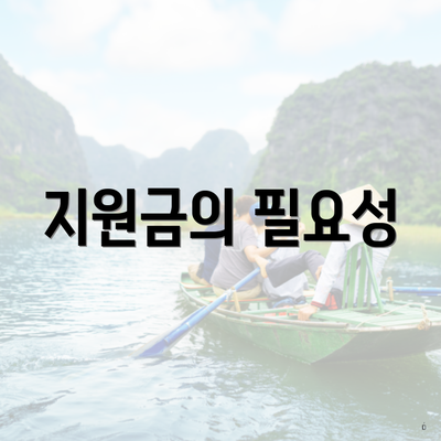 지원금의 필요성