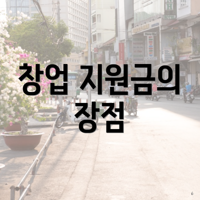 창업 지원금의 장점