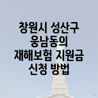 창원시 성산구 웅남동의 재해보험 지원금 신청 방법