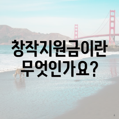 창작지원금이란 무엇인가요?