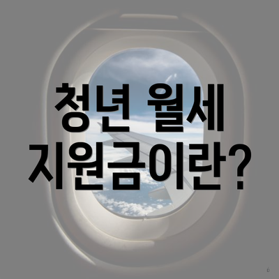 청년 월세 지원금이란?