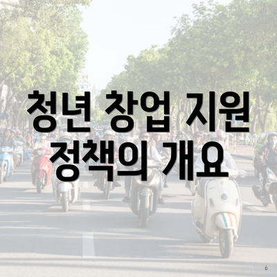 청년 창업 지원 정책의 개요