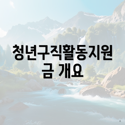 청년구직활동지원금 개요