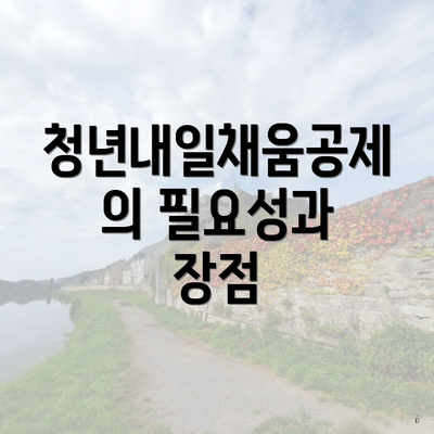 청년내일채움공제의 필요성과 장점