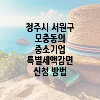 청주시 서원구 모충동의 중소기업 특별세액감면 신청 방법