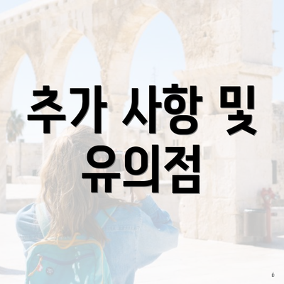 추가 사항 및 유의점