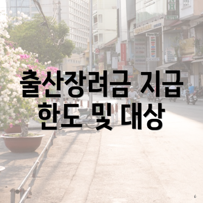 출산장려금 지급 한도 및 대상