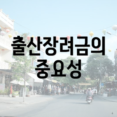 출산장려금의 중요성