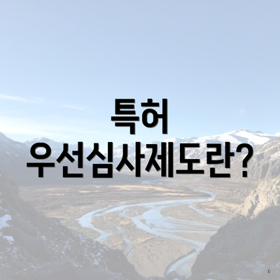 특허 우선심사제도란?