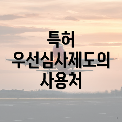 특허 우선심사제도의 사용처