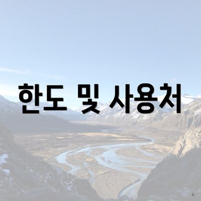 한도 및 사용처