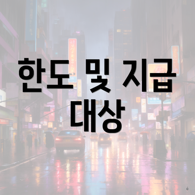 한도 및 지급 대상