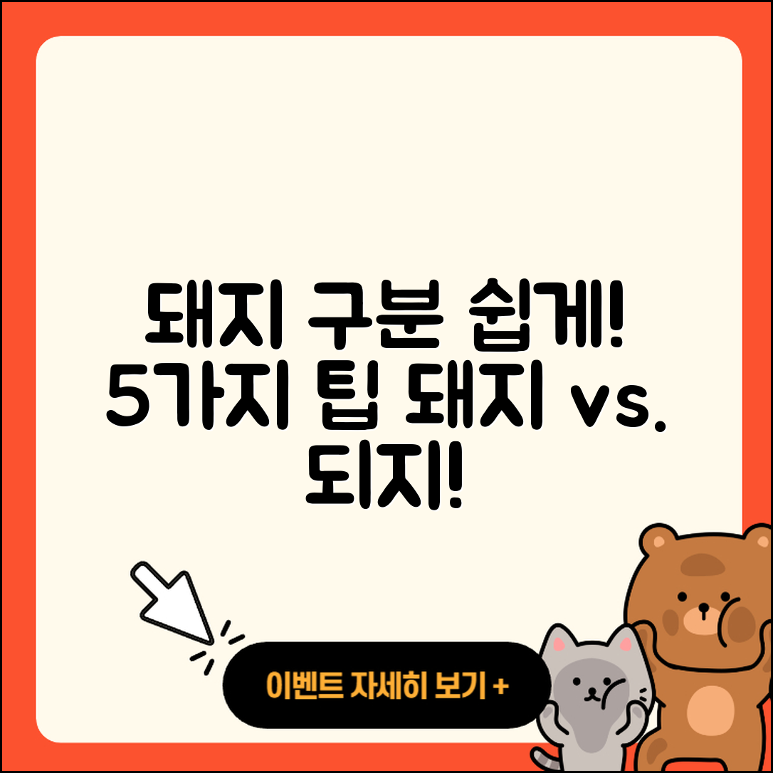 되지 돼지 구분 쉽게 하는 5가지 방법