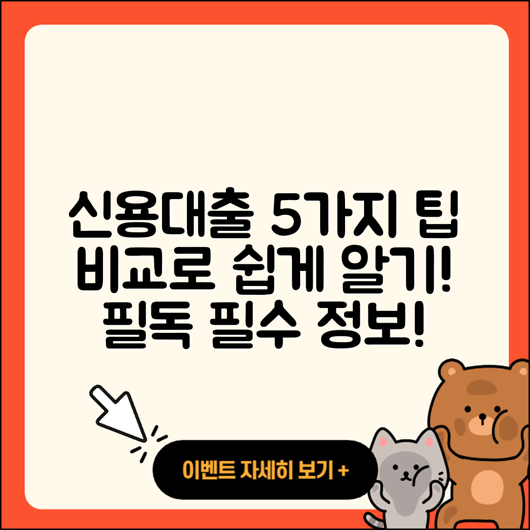 신용대출 비교로 알아보는 5가지 팁