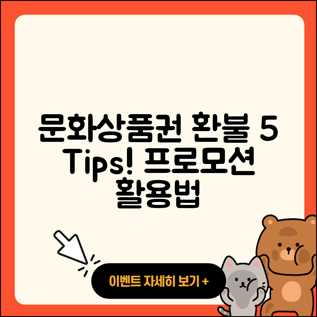 문화상품권 환불 5가지 팁과 프로모션 활용법